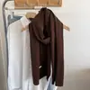 Cachecol de Lã Misturada Outono e Inverno para Mulheres, Azul Versátil, Quente, Longo, Protetor de Pescoço, Casual Elegante, Decoração de Lã, Simples