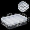 Caja de almacenamiento de herramientas de plástico transparente, caja de clasificación, piezas, modelo de artículo con tapa y botón, tamaño pequeño, caja rectangular a cuadros
