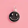 Pulsera Colgante de Moda Dongdaemun Corea del Sur Plata S925 Goteo de Aceite Rosa Azul Negro Amarillo Colgante de Cara Sonriente