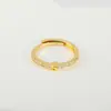 Anillo de apertura ajustable de cobre con incrustaciones de circonita, 26 letras del alfabeto inglés, joyería de moda de alto nivel y temperamento, para cruzar fronteras