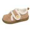 Sapatos femininos estilo Birkenstock com forro de fleece, novos sapatos femininos de inverno 2026, com sola grossa, antiderrapantes, quentes, botas de neve espessadas, sapatos peludos