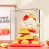 Gato da Sorte Segurando Lingotes de Ouro, Gato Acenando Automaticamente, Alimentado por Energia Solar, Estilo Chinês Moderno, Decoração Pequena para Carro, Enfeite de Carro, Decoração de Escritório, Atrator de Riqueza