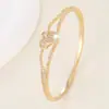 1 Pulsera Transfronteriza para Doble Capa Hueca Diseño de Corazón Circonita Microincrustada Pulsera para Mujer Moda Exquisita Joyería