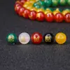 Ágata de Cinco Elementos Cuentas Madera Dorada Agua Fuego Tierra Cuentas Bagua Pulsera DIY Collar Accesorios de Joyería Semi-Terminados Venta al por Mayor