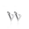 Aretes de triángulo de acero de titanio con superficie de paisaje simple de lujo ligero, exquisitos coreanos, oro rosa, acero inoxidable, venta al por mayor