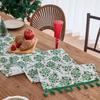 Yimanqi Yun Caminho de Mesa Estampado Bandeira de Mesa Decorativa de Natal Verde Dourado Folha de Ouro Mesa de Centro Gabinete de TV Tapete de Chá Retangular Fábrica