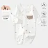 Ropa de Bebé Otoño Algodón Puro Mameluco Ropa de Casa Amigable con la Piel Suave Transpirable Ropa Exterior Traje para Gatear en Casa Traje de Gateo de Manga Larga Recién Nacido