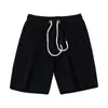 Shorts Casuais de Tricô Confortáveis, Textura Pesada de Verão, Cintura Elástica, Logo Bordado, Calças Esportivas Largas Masculinas, Moderno
