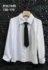 7690 Nuevo Modelo Camisa de Manga Larga para Uniforme Escolar de Comercio Exterior para Niñas, Camisa Blanca Holgada de Moda, Camisa de Uniforme Escolar para Niñas, En Stock