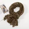 Bufanda Twist de Primavera y Otoño Plisada Simple Combinable Bufanda de Seda Estilo Coreano Comercio Exterior Chal Floral Bufanda de Hilo Bali Bufanda para Mujer