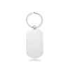 Llavero de acero inoxidable en blanco con borde transfronterizo, material de impresión láser a color, regalo navideño, letras, llavero de metal