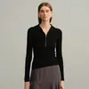 Hermoso suéter de lana 100% pura Merino finamente hilado ultra-fino para mujer, estilo delgado, suéter con capucha de capa base, capa base de punto con capucha