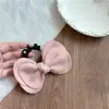 Estilo Coreano Outono e Inverno Fofo Super Macio Camurça Pérola Laço Prendedor de Cabelo Acessórios de Cabelo da Yanqi Elástico de Rabo de Cavalo Corda de Cabelo