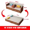 Sofá de Madeira de Nogueira Estilo Chinês, Sofá Simples e Moderno para Sala de Estar de Apartamentos Pequenos, Uso Duplo para Inverno e Verão, Sofá-Cama Multifuncional com Armazenamento