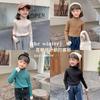 [Stock Listo Suéteres Básicos de Gama Alta para Niñas Otoño e Invierno 2025 Nuevo Estilo Cuello Medio Alto Encaje de Hongo para Niñas