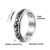 Nuevo Anillo Giratorio para Joyería Europeo y Americano de Acero Inoxidable 304 Anillo de Descompresión Tamaño Americano Estándar Anillo Giratorio Patrón de Ola
