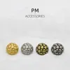 Estilo Vintage Chanel Padrão de Pedra Botão de Metal Jaqueta de Terno Suéter Casaco Trenchcoat Fivela Decorativa Versátil para Homens e Mulheres