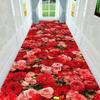 Alfombra Completa para Pasillo de Puerta de Entrada Estilo Pastoral Tamaño Grande Cuadrada Alfombra de Hotel Alfombra Larga para Ceremonia de Boda