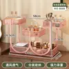 Prateleira de armazenamento em camadas escalonadas para mesa de maquiagem, cosméticos, produtos de skincare e organizador de classificação de itens de beleza para meninas