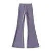 Calça Yoga Flare Casual de Lã Tendência para Mulheres, Calça de Inverno Outono de Cintura Baixa Emagrecedora de Comprimento Total