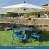 Mesas e Cadeiras de Lazer para Exterior, Móveis de Jardim para Vilas ao Ar Livre, Cadeiras de Jantar à Prova d'Água com Proteção Solar para Terraço e Varanda, Cadeiras de Ferro Forjado para Pátio