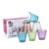 Juego de Vasos de Cristal Brillante para Agua Taza Gota de Lluvia Juego de Seis Piezas Juego de Dos Piezas Vaso Individual Arcoíris Tienda de Publicidad Venta al por Mayor