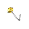 Argola de Nariz em Liga de Titânio F136 Mais Vendida Transfronteiriça Moda Multifuncional Zircônia Stud Haste-L Diamante Tendência Europeia e Americana Stud de Nariz