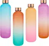 1000ml Tinta Spray Gradiente Arco-Íris de Verão Red Net Plástico Garrafa de Água Portátil Copo Espacial Chaleira Fitness Material PP