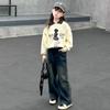 Sudadera Roja de Felpa Fina para Niña Vida Año Primavera y Otoño Solapa Nuevo Estilo Elegante para Niña Moda Infantil Grande Casual