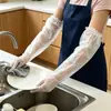 Guantes Desechables para el Hogar Cocina Plástico Impermeables Limpieza Lavado Guantes Puño Elástico Guantes Extendidos Guantes Funda para Brazos