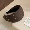 Faixa de cabelo larga com estampa de leopardo marrom para mulheres, prendedor de cabelo para lavar o rosto, faixa de cabelo com coroa alta, acessório de cabelo com visual sofisticado, novo estilo outono/inverno 2026