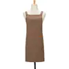 Delantal 306 lona impermeable tipo H con tirantes cruzados al hombro estilo unisex para uniformes del personal de tiendas de té de leche y cafeterías