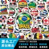 50 Piezas de Banderas de Fútbol del Mundial, Pegatinas de Dibujos Animados Culturales y Creativas, Papelería, Cuadernos, Pegatinas Decorativas para Manualidades al por Mayor