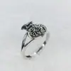 Anillo Vintage Estilo Étnico Resina Bolsa de la Suerte Flor de Loto Pez Koi Significativo Tendencia para Mujer Anillo Creativo para Dedo Índice