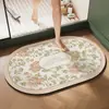 Alfombrilla de Diatomeas para Baño, Alfombrilla para Pies Resistente a la Suciedad Estilo Americano, Alfombrilla Absorbente de Agua Antideslizante para Inodoro, Alfombra de Separación Seca y Húmeda