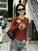 Fábrica de Origen Tienda Física Guangzhou Shisanxing Tops de Algodón Acanalado para Mujer Corte Ajustado Verano Segunda Entrega Exclusivamente Mangas Largas Estilos Nuevos