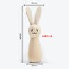 Conejito de Pascua de madera pintado para niños, títere con ojos, manualidades para el hogar, adornos decorativos