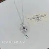 Piedra Sombra MoradaCollar con Colgante de Botella de Perfume Diamante Morado Estilo Coreano para Mujer, Cadena para Clavícula de Lujo Ligero Estilo Socialité Ins