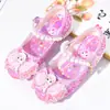 Sapatos de Cristal Brilhantes para Crianças, Sapatos de Salto Alto para Meninas, Sapatos de Princesa Kuromi da Moda para Menininhas, Sapatos de Couro para Bebês