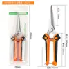 Tijeras para Recolectar Fruta de Jardinería, Tijeras de Acero Inoxidable para Ramas de Flores que Ahorran Esfuerzo, Tijeras para Recoger Uvas, Tijeras para Jardinería de Flores, Tijeras de Podar