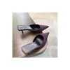 Estilo Socialite de Hong Kong Salto Alto Mule Feminino Novidade Primavera 2025 Bico Fino Meio Chinelo Sandália Aberta Bico Fechado