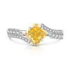Anillo de Trébol de Cuatro Hojas con Corte Flor de Hielo de Piedras Preciosas de Colores Más Vendido en Xiaohongshu, Anillo de Trébol de la Suerte Chapado en Oro con Diamante de Alto Carbono, Dropshipping en Transmisión en Vivo