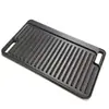 Plancha Parrilla Rectangular Antiadherente Doble Cara Reversible de Hierro Fundido con Doble Asa