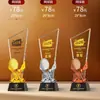 Trofeo de Cristal Personalizado con Grabado, Souvenir de Premio de Competición, Reconocimiento a Empleado en Reunión Anual de Empresa, Medalla de Competición de Bádminton