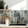Fornecimento Transfronteiriço de Azulejos Florais Mosaico, Papel de Parede Autoadesivo, Adesivos à Prova de Óleo para Cozinha, Adesivos para Renovação de Portas de Armário, Papel de Parede à Prova d'Água no Atacado