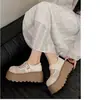 Mocasines Tejidos Huecos de Suela Gruesa para Mujer 2026 Nuevos Sandalias de Verano para Exteriores de Punta Cerrada con Correa de Velcro Zapatos Mary Jane que Aumentan la Altura