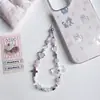 Cadena para Teléfono Móvil de Cuentas Estilo Chica Dulce Dopamina Color Rosa Morado Cadena Colgante Corazón de Chica Accesorios Estilo Ins