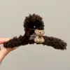 Pinza de Pelo Grande de Felpa Estilo Perezoso Otoño e Invierno para Mujer, Pinza de Tiburón de Gama Alta y Exquisita para la Parte Posterior de la Cabeza
