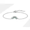 Nuevas Joyas Europeas y Americanas Anillo Abierto Simple Brillante Sol Diamante Azul Luna Collar Pulsera para Novia