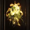 Decoração de Parede de Buquê Invertido de Eucalipto Estilo Floresta Folha de Dinheiro Flor Artificial Decoração de Casamento Pingente Flor Artificial Maçaneta de Porta